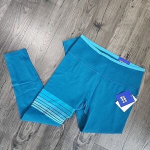 Womens Joy Lab 7/8 Length Leggings High Rise Blue Aqua Size Large NWT